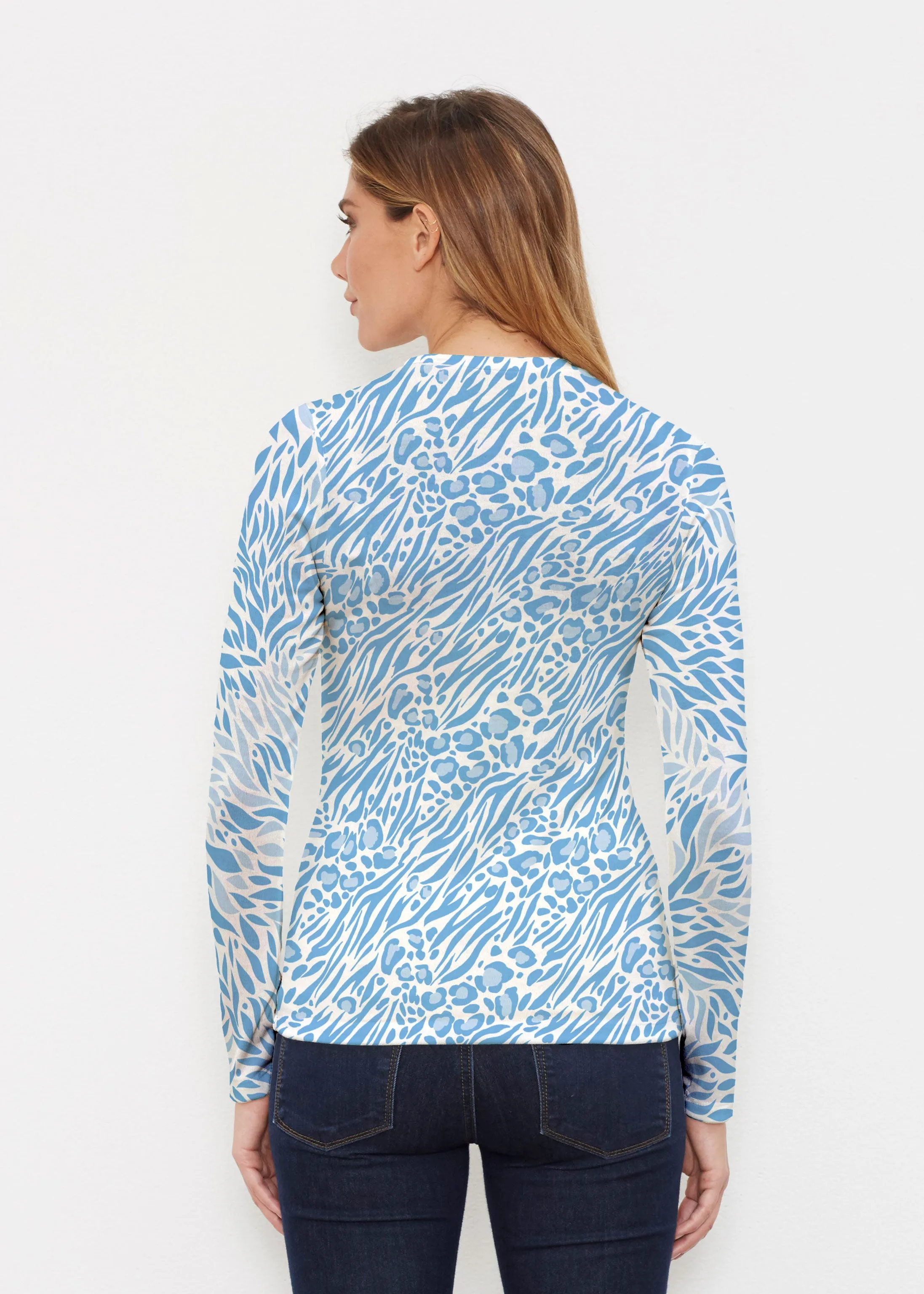 Leo Hotsy Totsy Blue (8166) ~ Butterknit Long Sleeve Crew Top