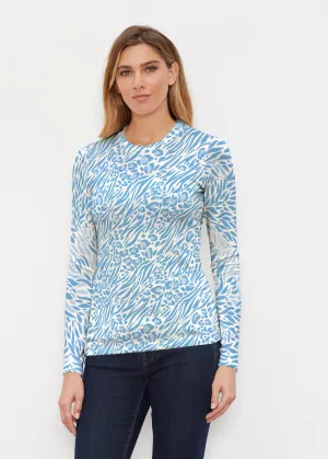 Leo Hotsy Totsy Blue (8166) ~ Butterknit Long Sleeve Crew Top