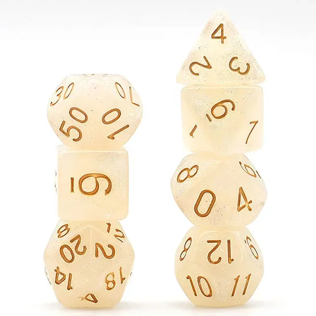 Level Up Dice | Glitter Swirl | White