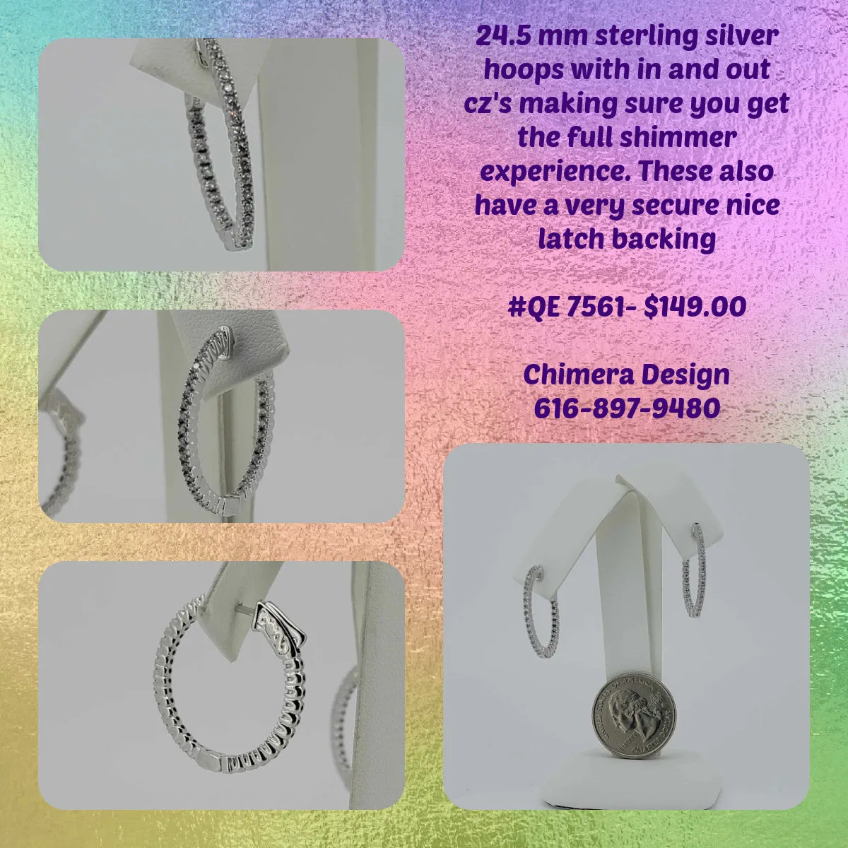 Locking Sterling In And Out Hoops