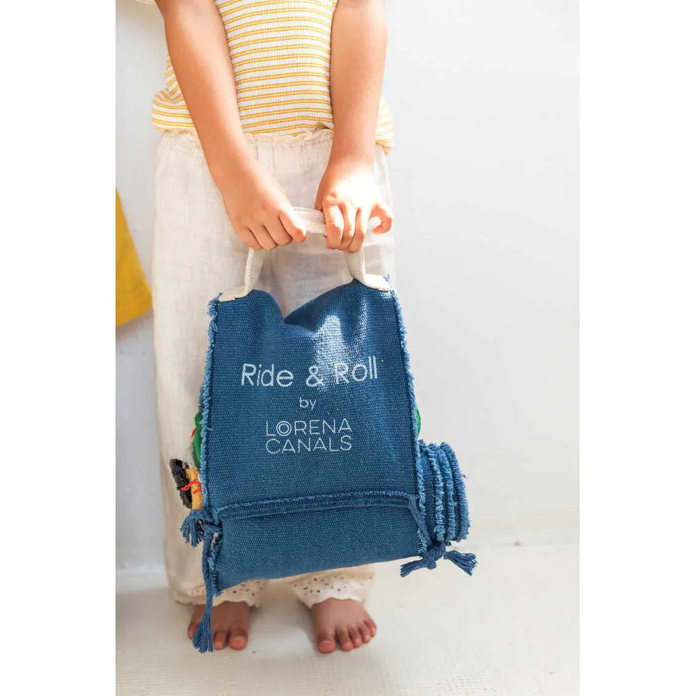 Lorena Canals Ride & Roll Sea Clean Up Boat Machine Washable Textile Toy - 12x26x22cm
