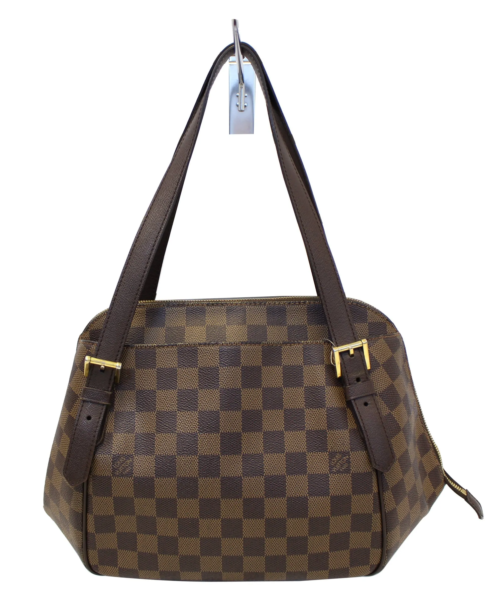 LOUIS VUITTON Damier Ebene Belem MM Brown Shoulder Bag