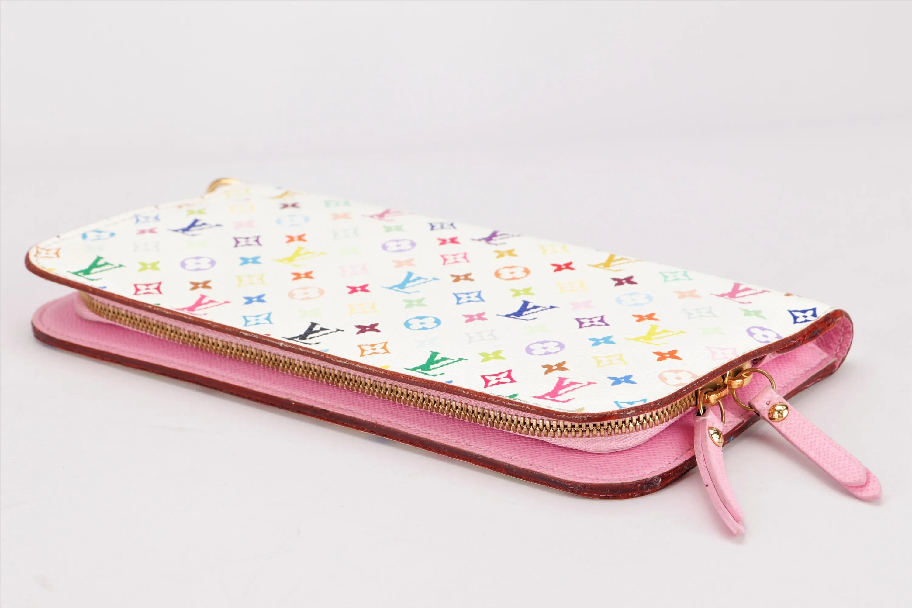 LOUIS VUITTON M93751 INSOLOTE ZIPPY LONG WALLET (CA1039) WHITE MONOGRAM MULTICOLOR, WITH BOX, NO DUST COVER