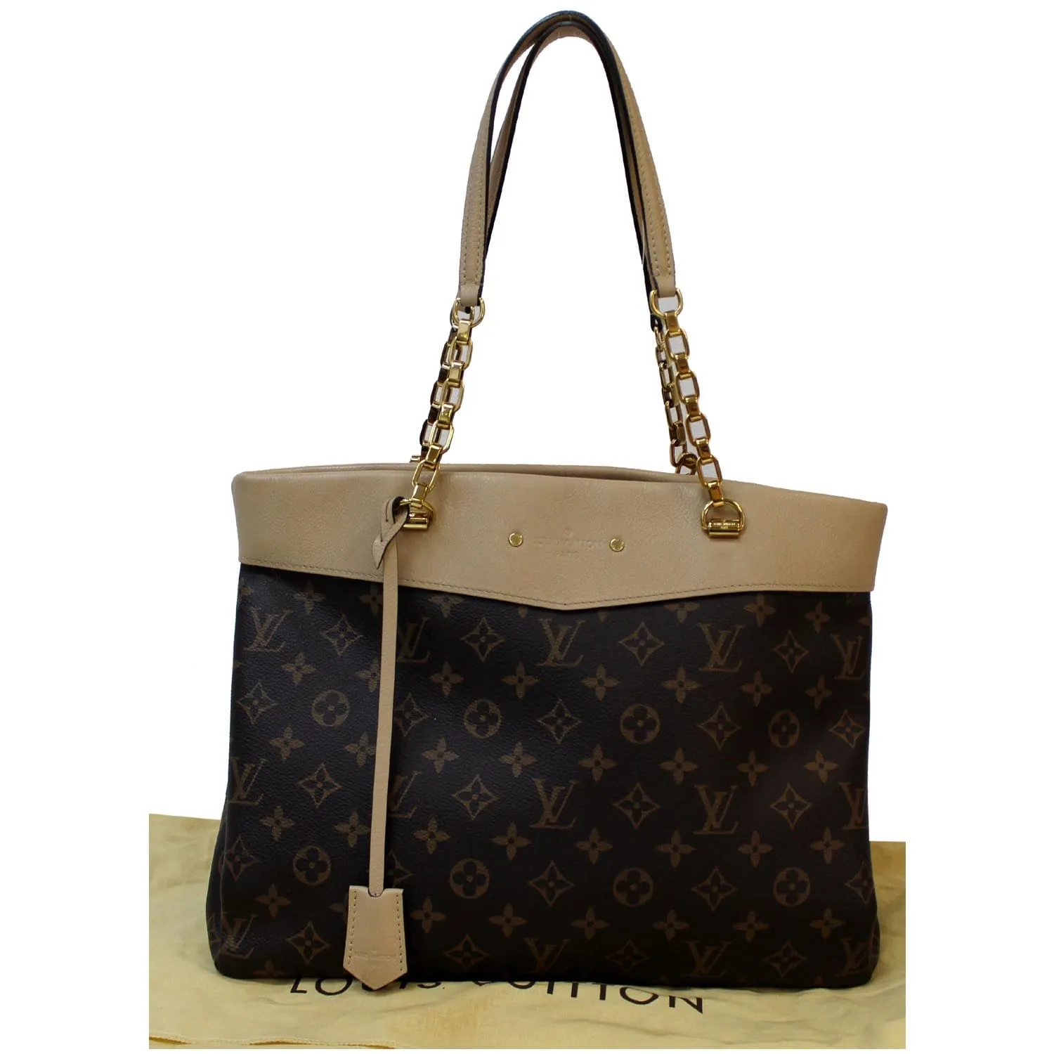 LOUIS VUITTON Pallas Chain Shopper Monogram Canvas Shoulder Bag Dune - 15% OFF