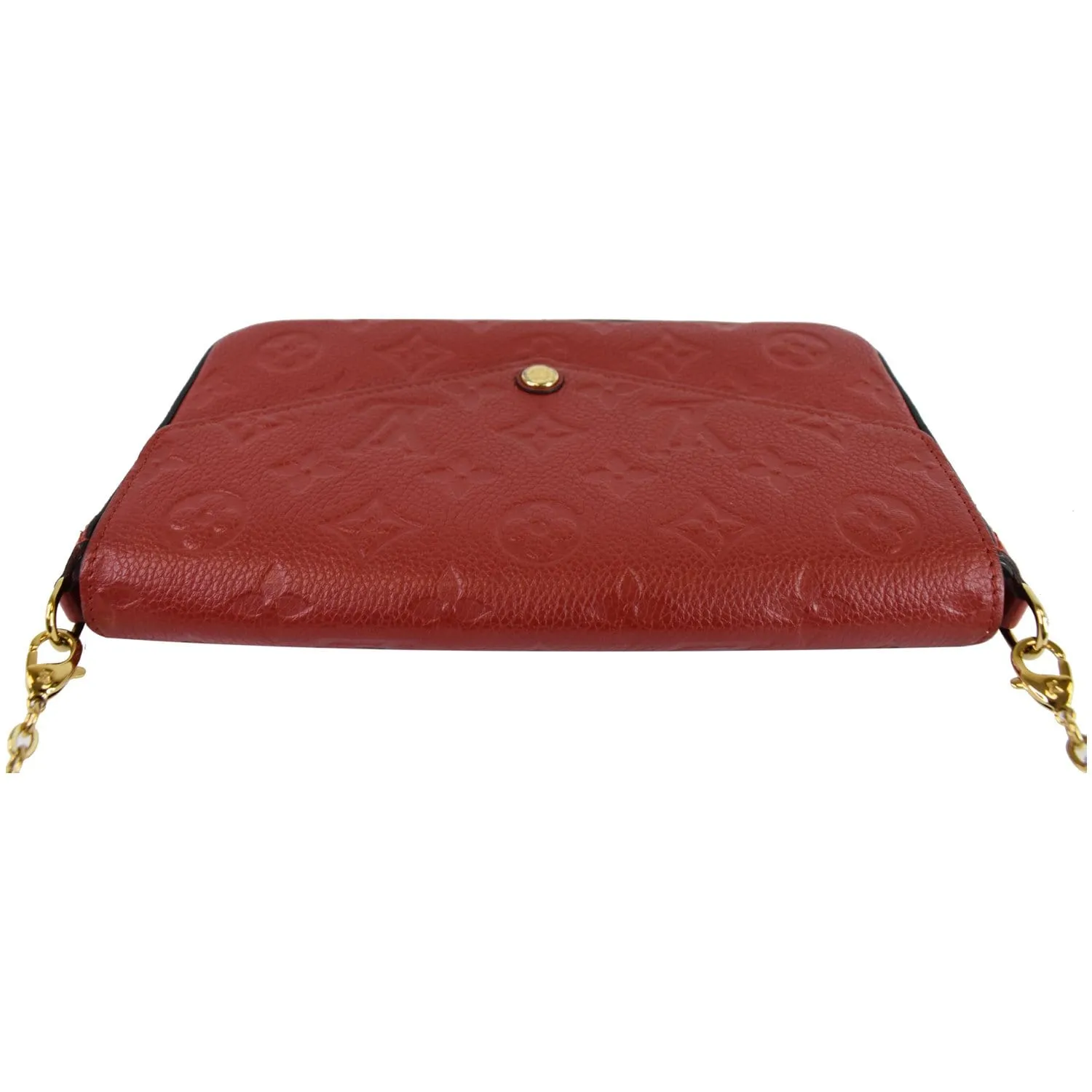 LOUIS VUITTON Pochette Felicie Monogram Empreinte Chain Wallet Red - 20% OFF