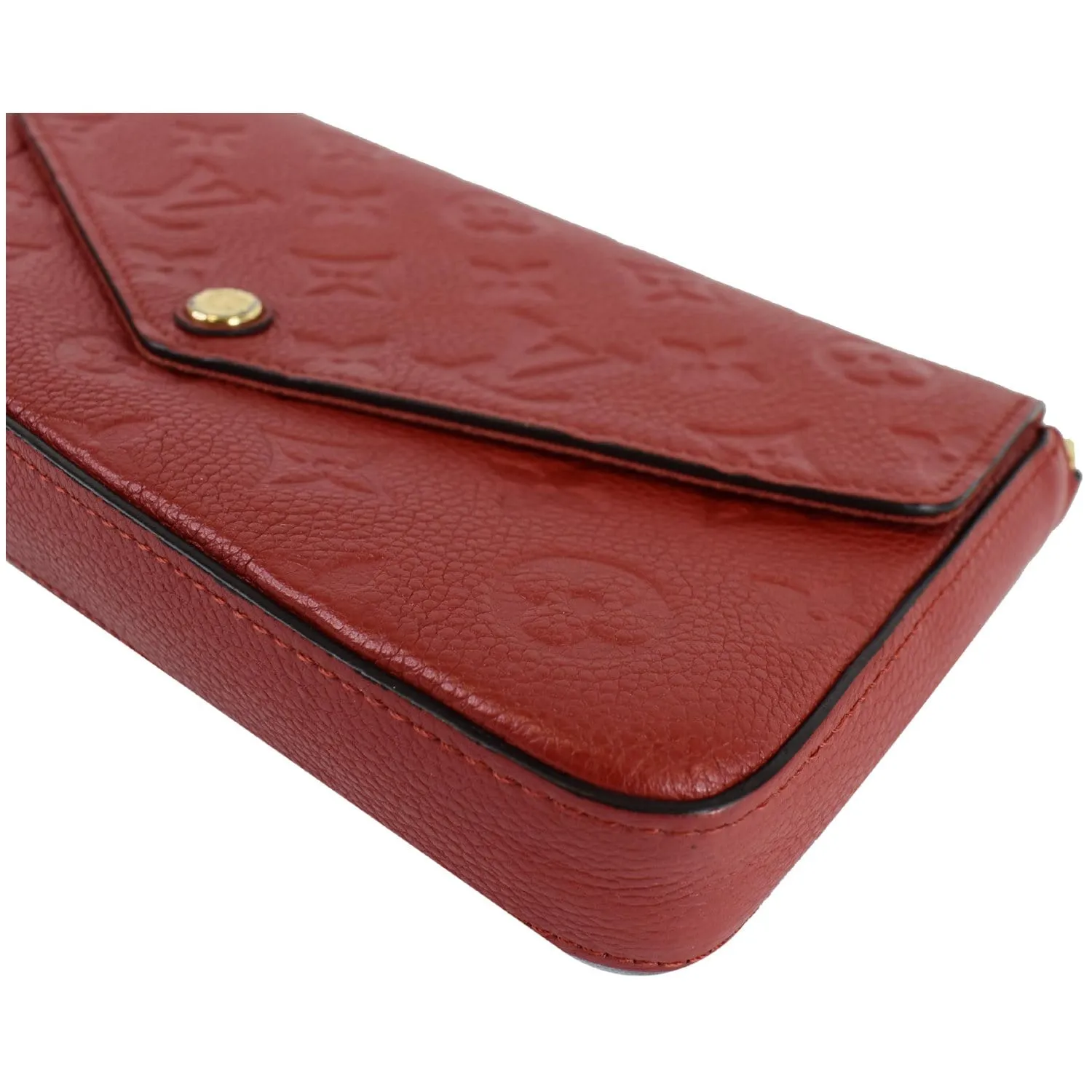 LOUIS VUITTON Pochette Felicie Monogram Empreinte Chain Wallet Red - 20% OFF