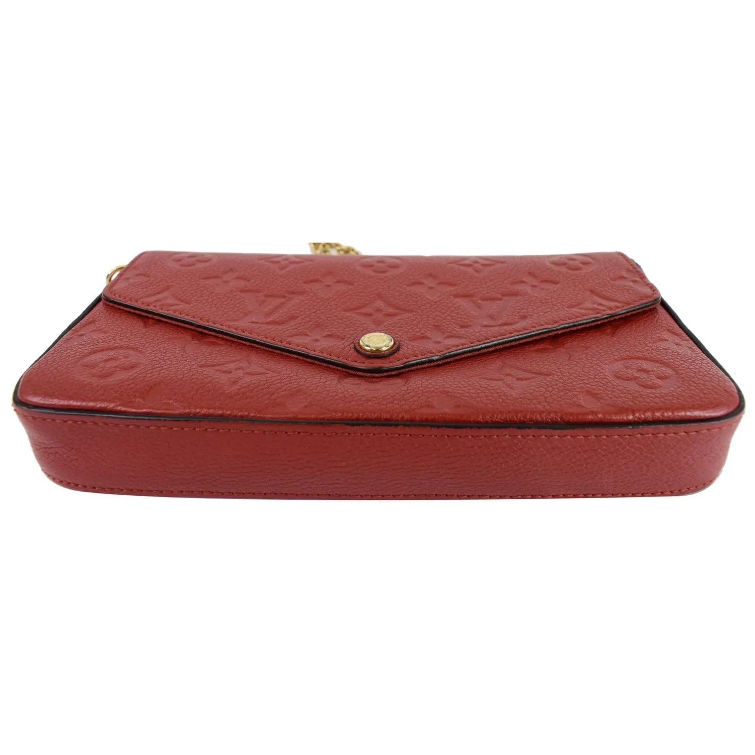 LOUIS VUITTON Pochette Felicie Monogram Empreinte Chain Wallet Red - 20% OFF