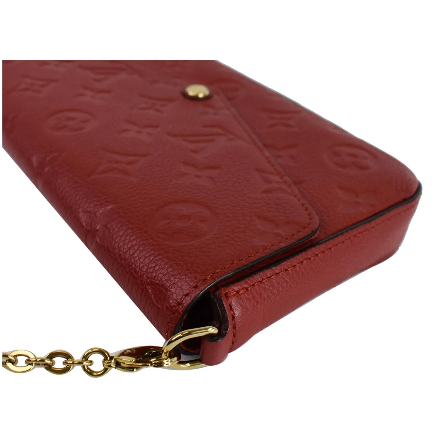 LOUIS VUITTON Pochette Felicie Monogram Empreinte Chain Wallet Red - 20% OFF