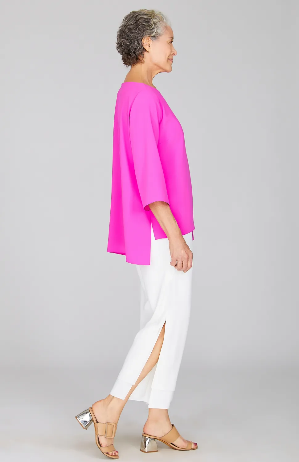 Lustrous Crepe Double Layer Tunic