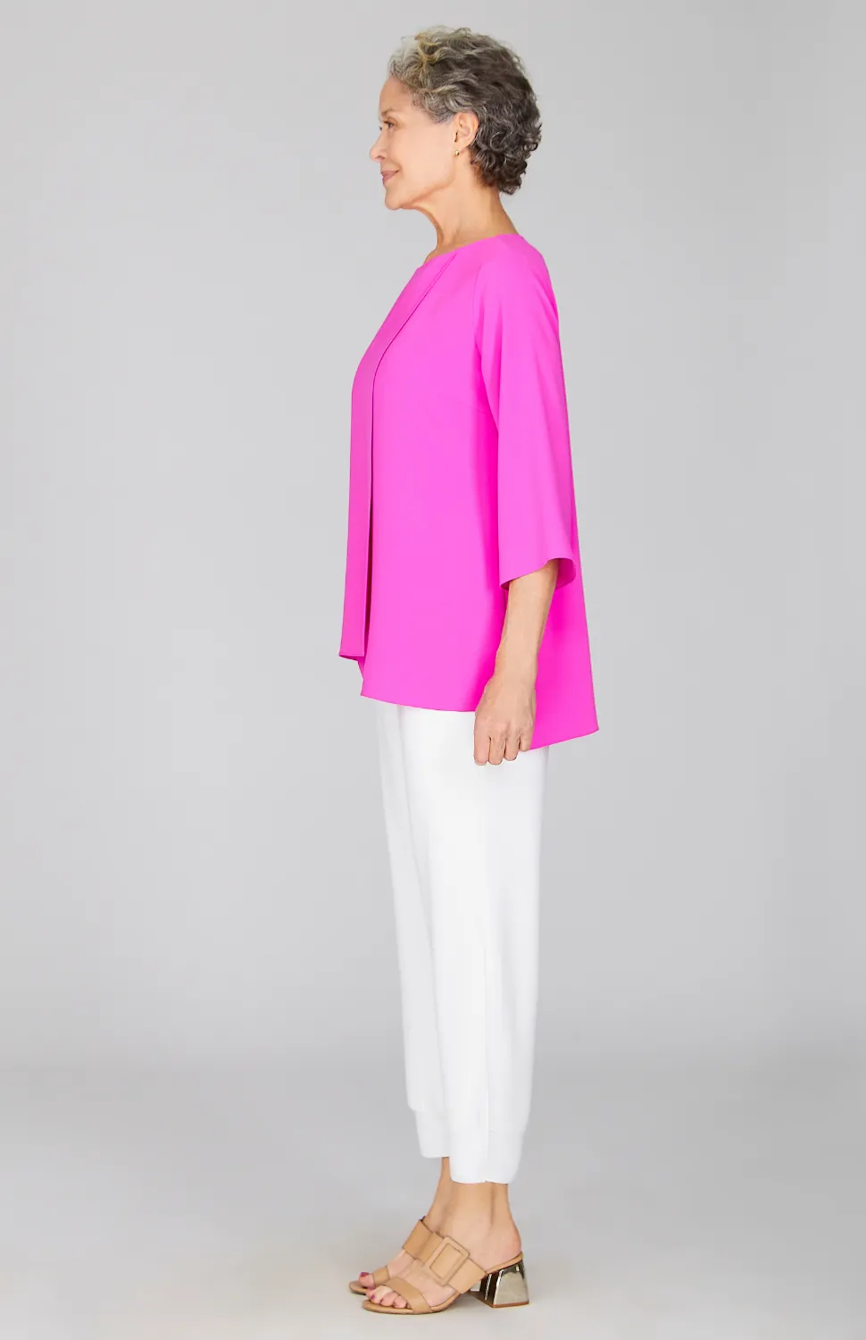 Lustrous Crepe Double Layer Tunic