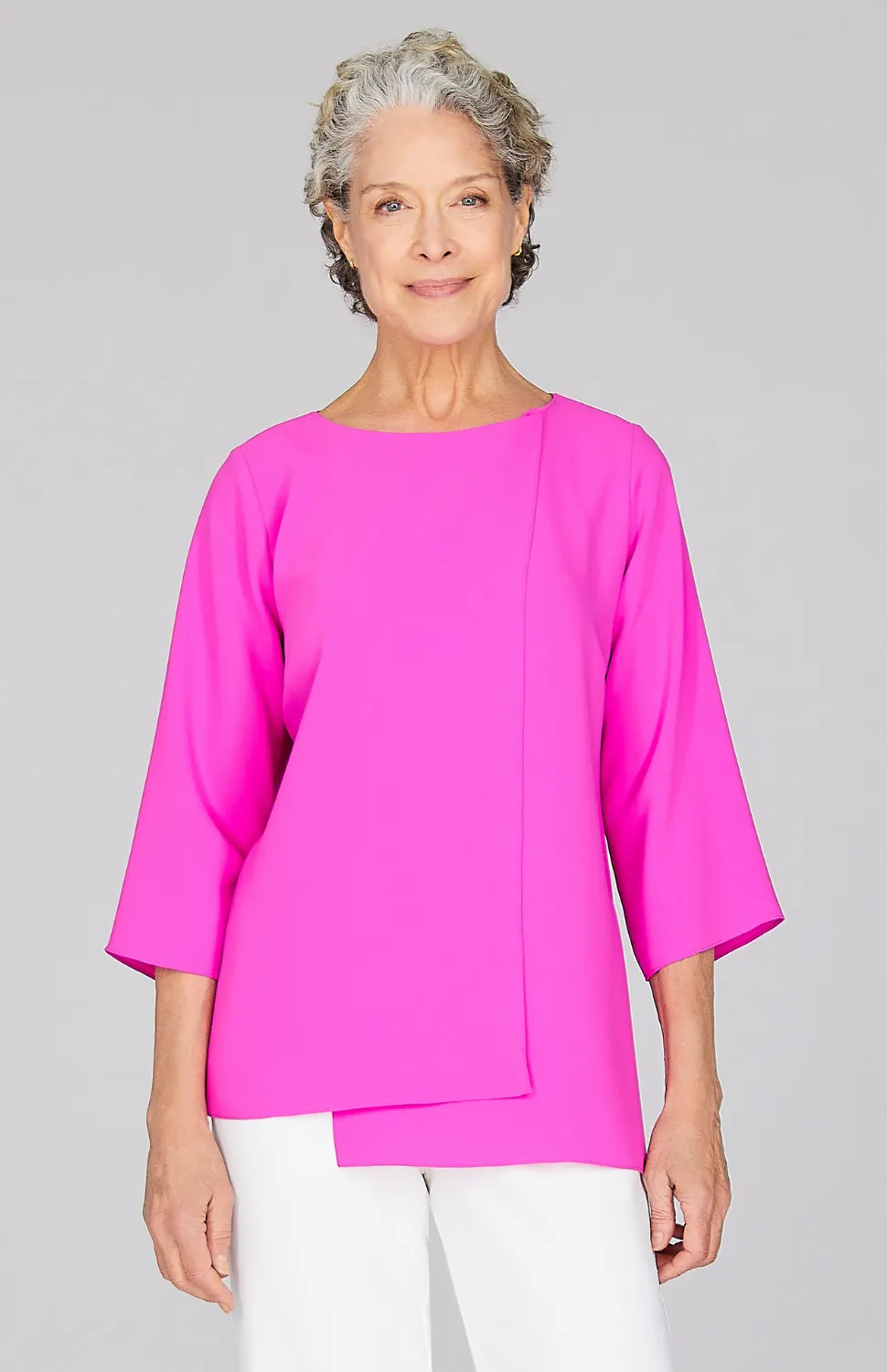 Lustrous Crepe Double Layer Tunic