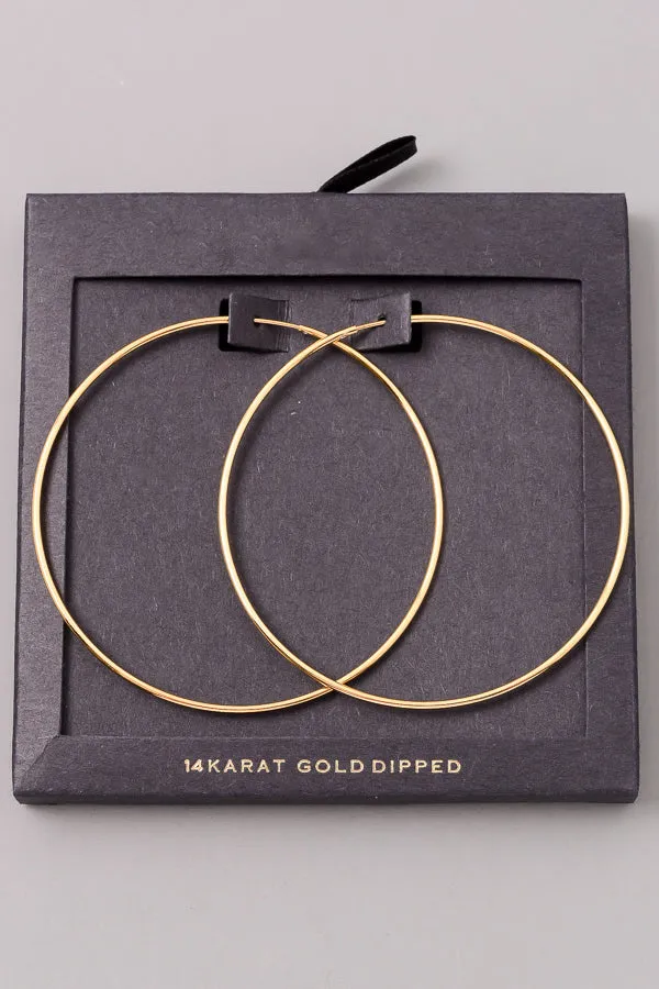 Lustrous Skinny Metallic Hoop Earrings