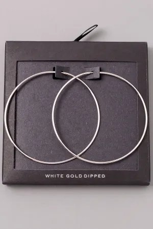 Lustrous Skinny Metallic Hoop Earrings