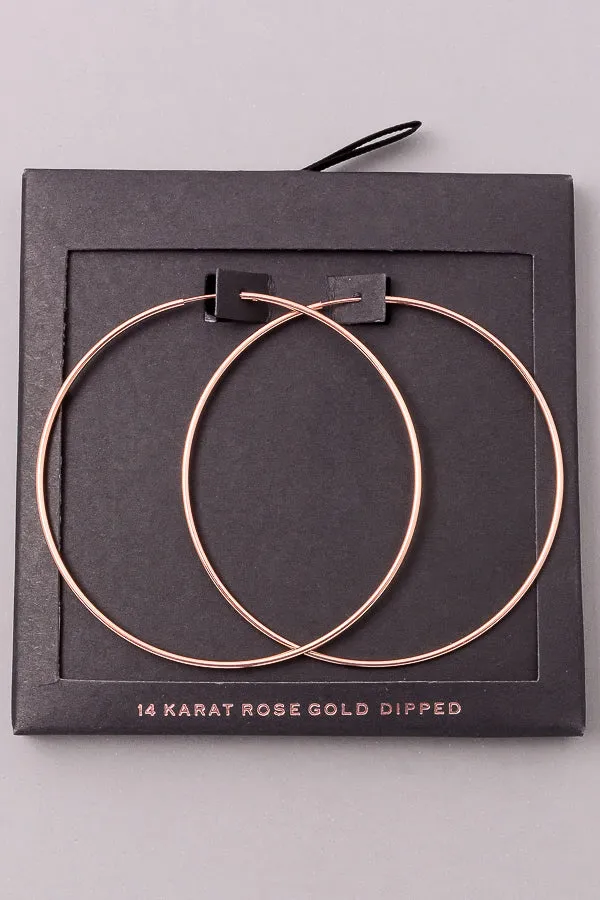 Lustrous Skinny Metallic Hoop Earrings