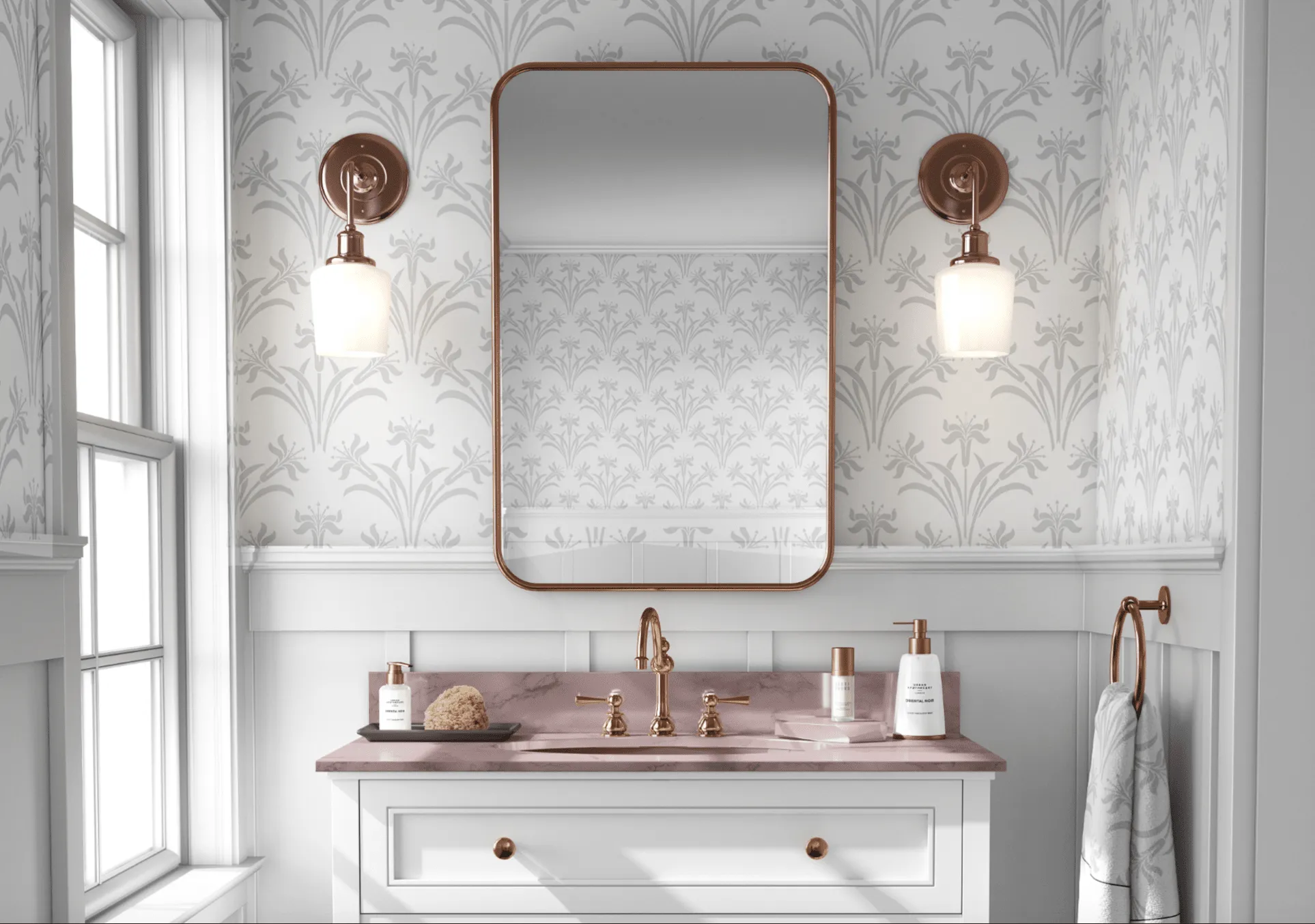 MAEVE WALLPAPER IN GENTLE GREY