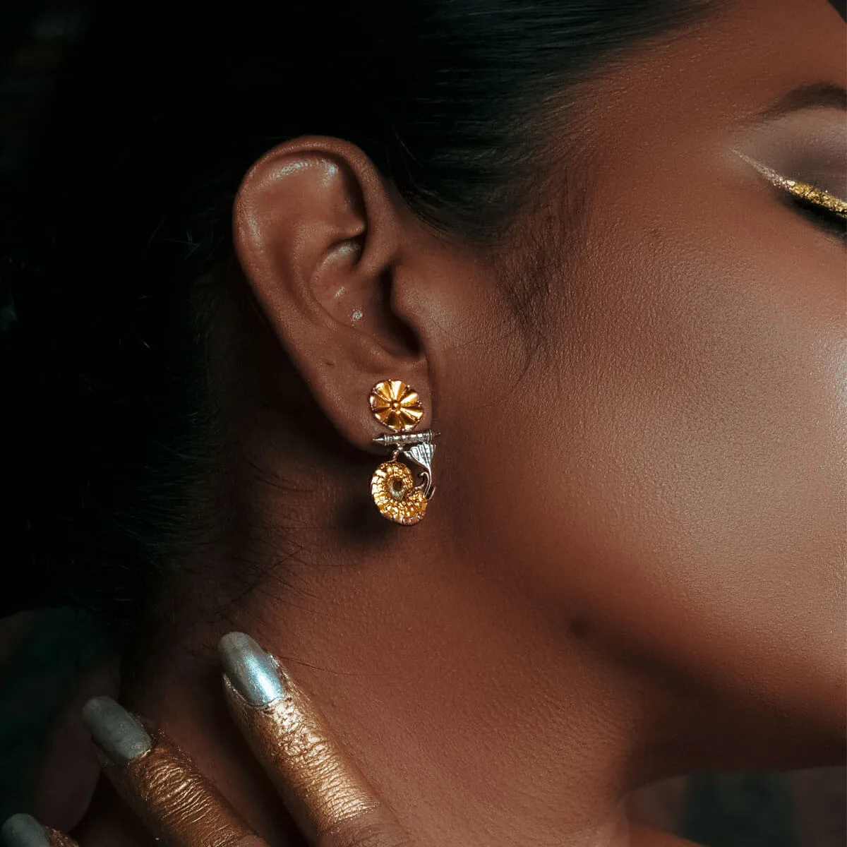 Makarakundala Silver Earrings