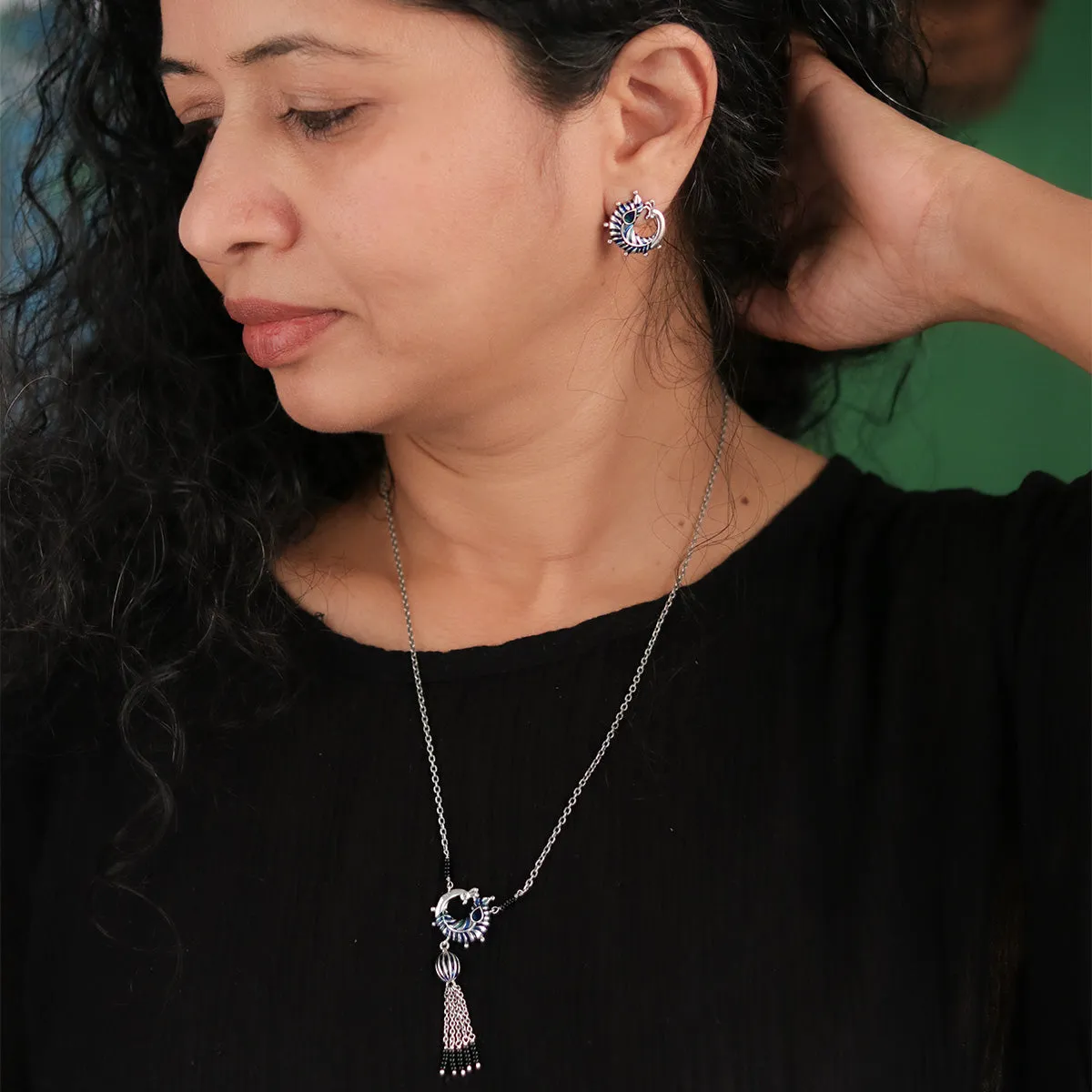 Mayurika Silver Mangalsutra by Moha