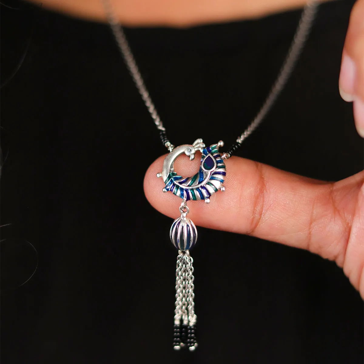 Mayurika Silver Mangalsutra by Moha