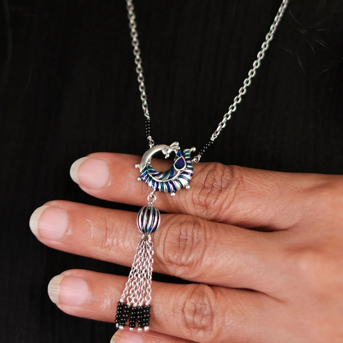 Mayurika Silver Mangalsutra by Moha