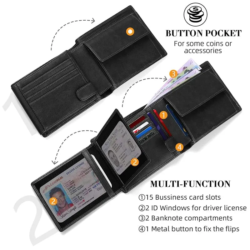 Men's PU Leather Long Wallet