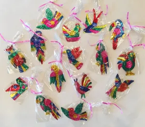 Mexican Tin Ornaments: Birds