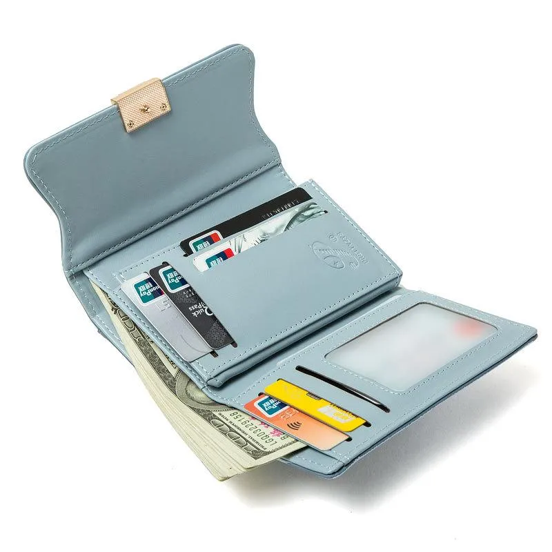 Mid-length Flower Buckle Multifunctional Wallet