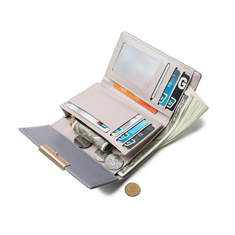 Mid-length Hollow Flower Tri-fold Wallet