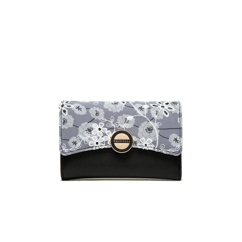 Mid-length Lace Flower Filp Cover Wallet
