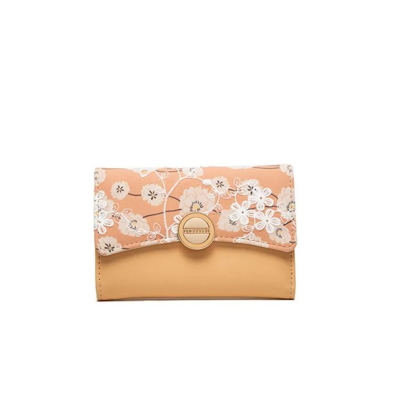 Mid-length Lace Flower Filp Cover Wallet