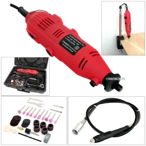 Mini Rotary Drill Combi Multi Tool Kit   40Pc Accessories Flexible Shaft   Stand