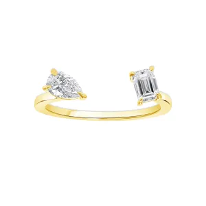 Mixed Diamond Cuff Ring