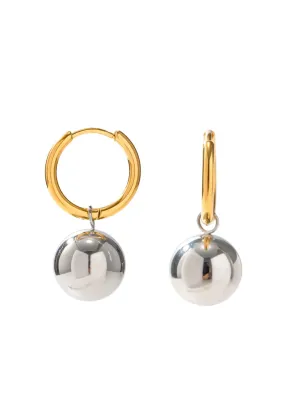 Mixed Metal Huggie Hoops