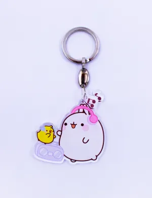 Molang and Piu Piu Acrylic Keychain – Music Lovers