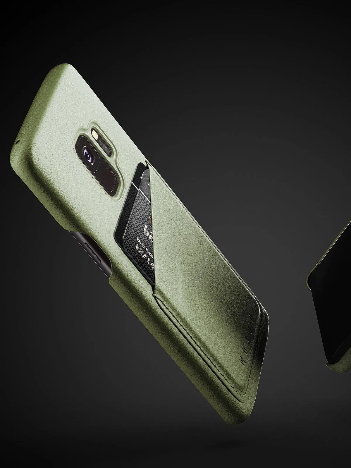 Mujjo Full Leather Wallet Case for Galaxy S9 Olive