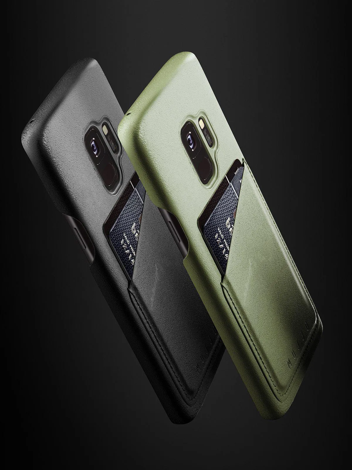 Mujjo Full Leather Wallet Case for Galaxy S9 Olive