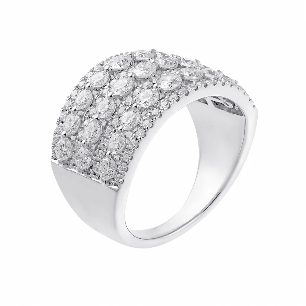 Multi Row Ring with 2.00ct of Laboratory Grown Diamonds in 9ct White Gold