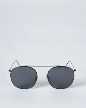 mykonos ii sunglasses - grey with grey flat lenses