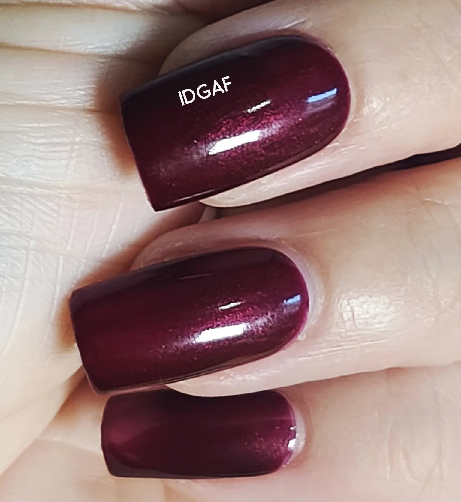 One Step Gel Polish, Burgundy Shimmer - IDGAF