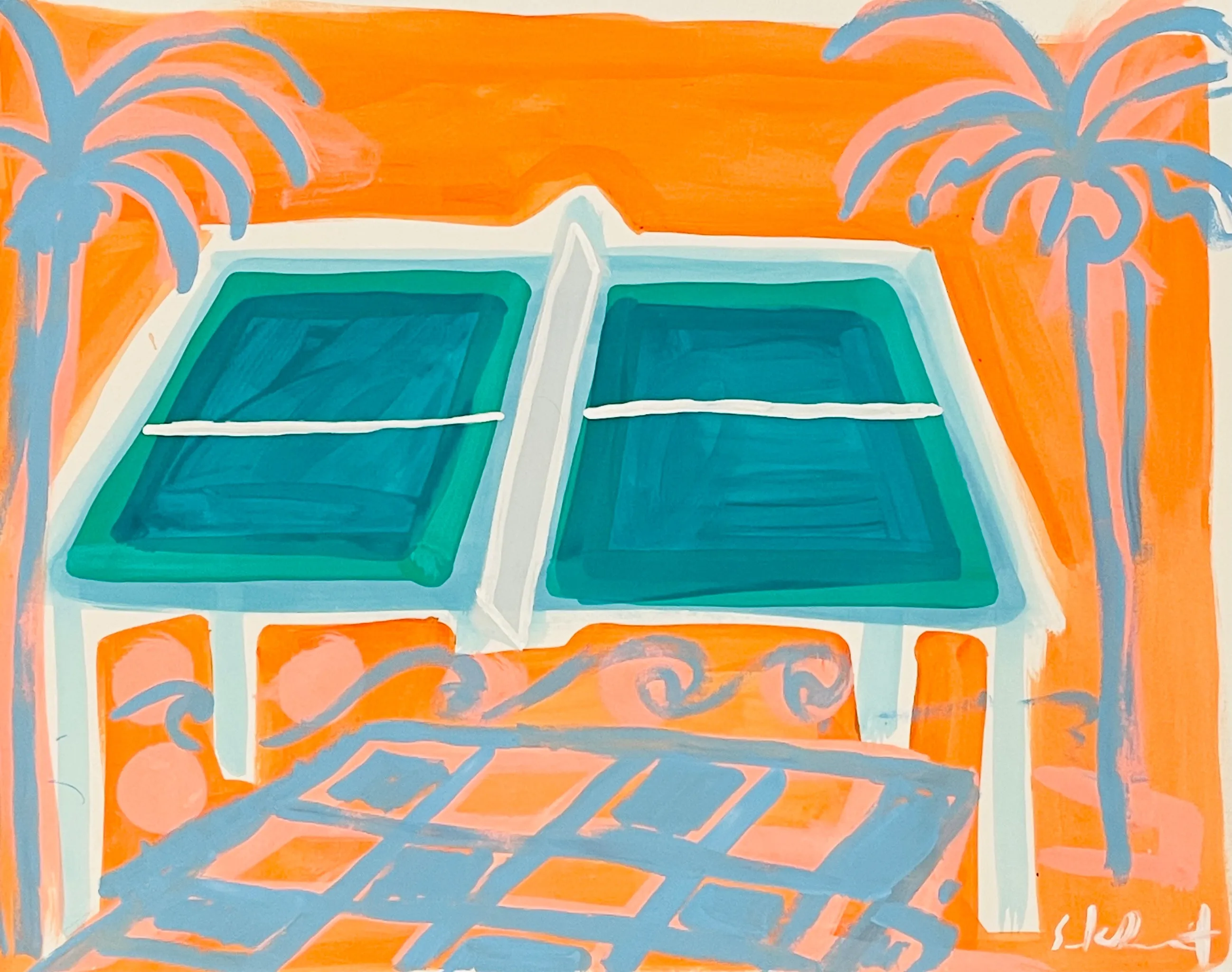 Orange Pong - 22 x 30