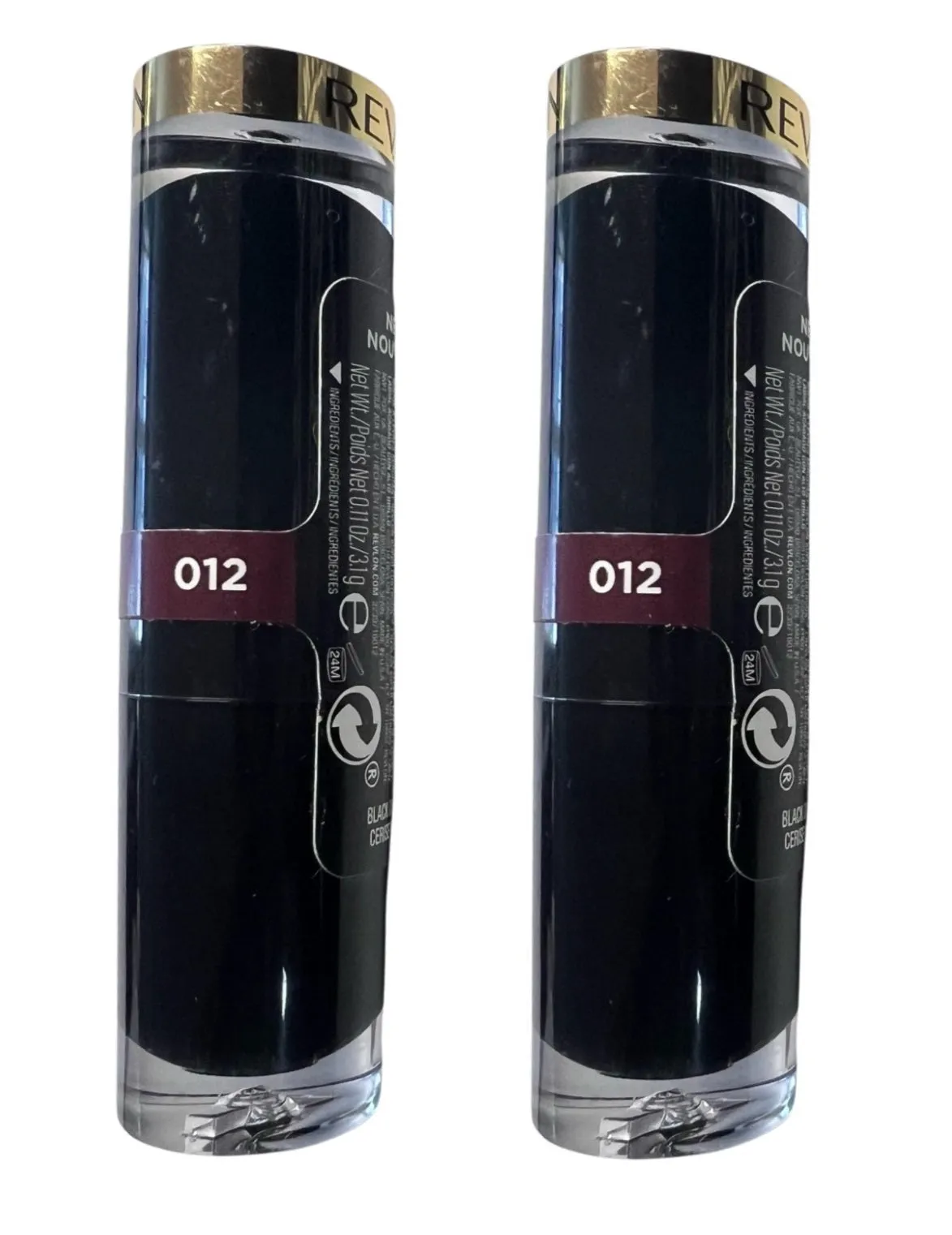 Pack of 2 Revlon Super Lustrous Glass Shine Lipstick, Black Cherry 012