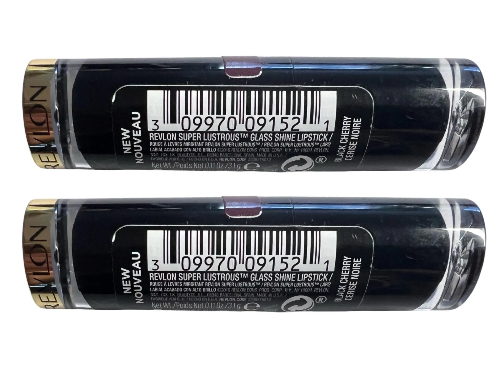 Pack of 2 Revlon Super Lustrous Glass Shine Lipstick, Black Cherry 012