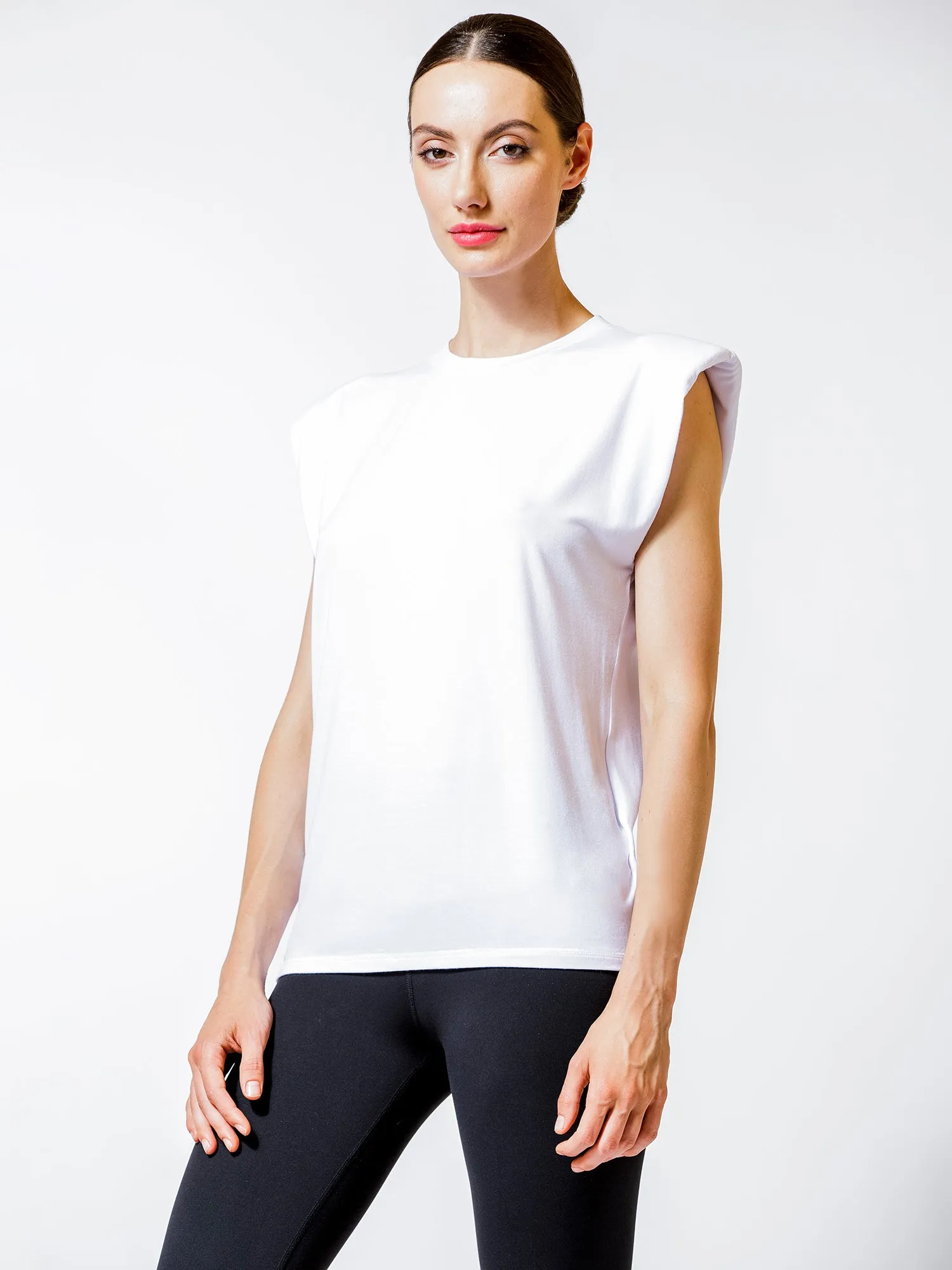 PADDED POWER TANK, WHITE