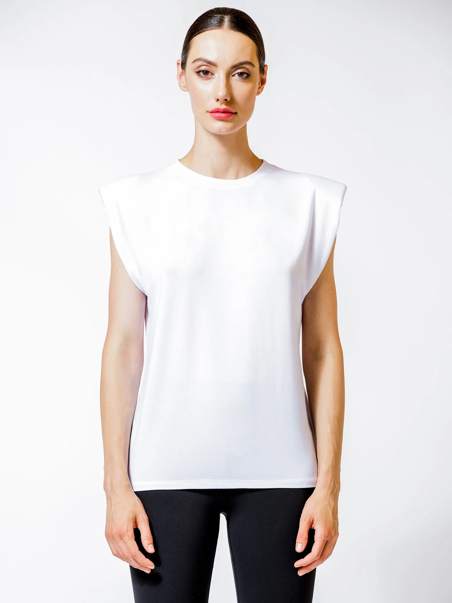 PADDED POWER TANK, WHITE
