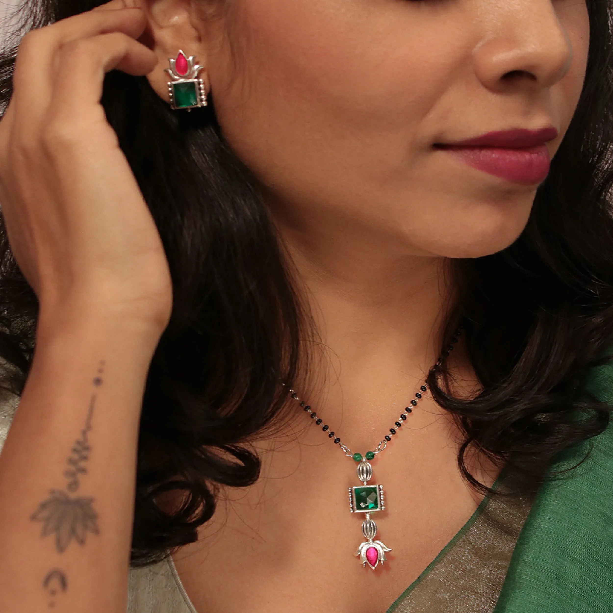 Padmini Silver Mangalsutra by MOHA