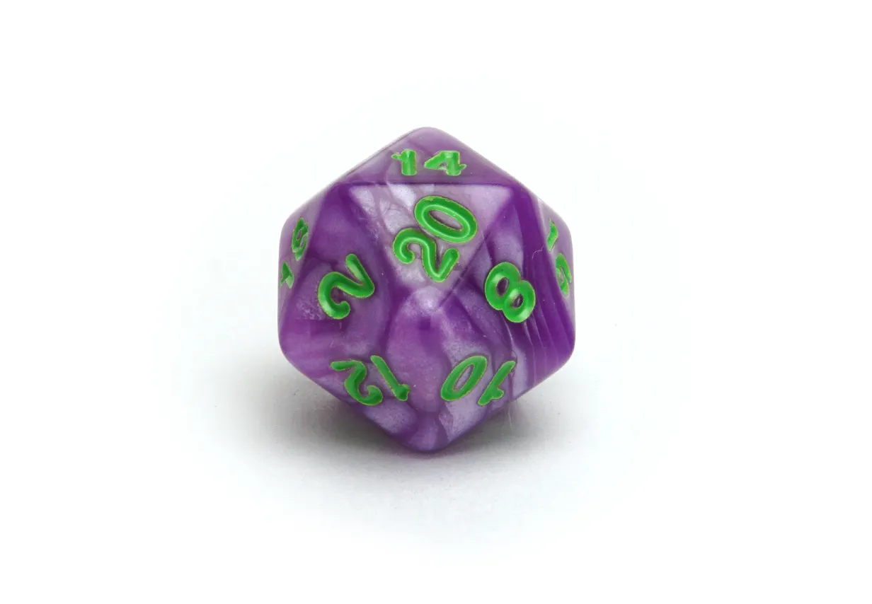 Pearlescent Dice - Purple & Green