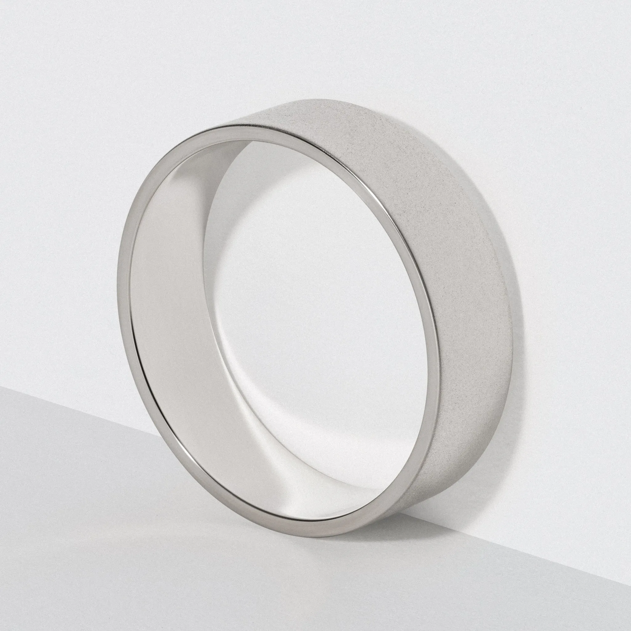 Platinum Flat Wedding Band - Matte 6mm