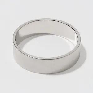 Platinum Flat Wedding Band - Matte 6mm