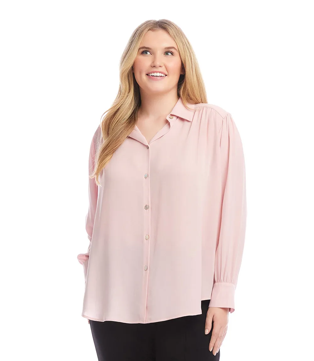 Plus Size Dropped Shoulder Blouse
