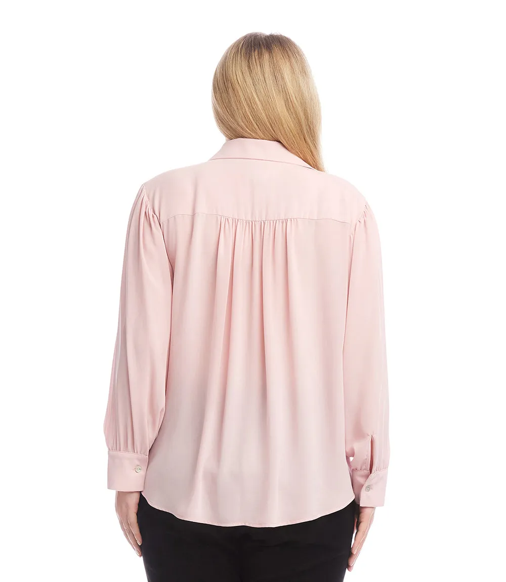 Plus Size Dropped Shoulder Blouse