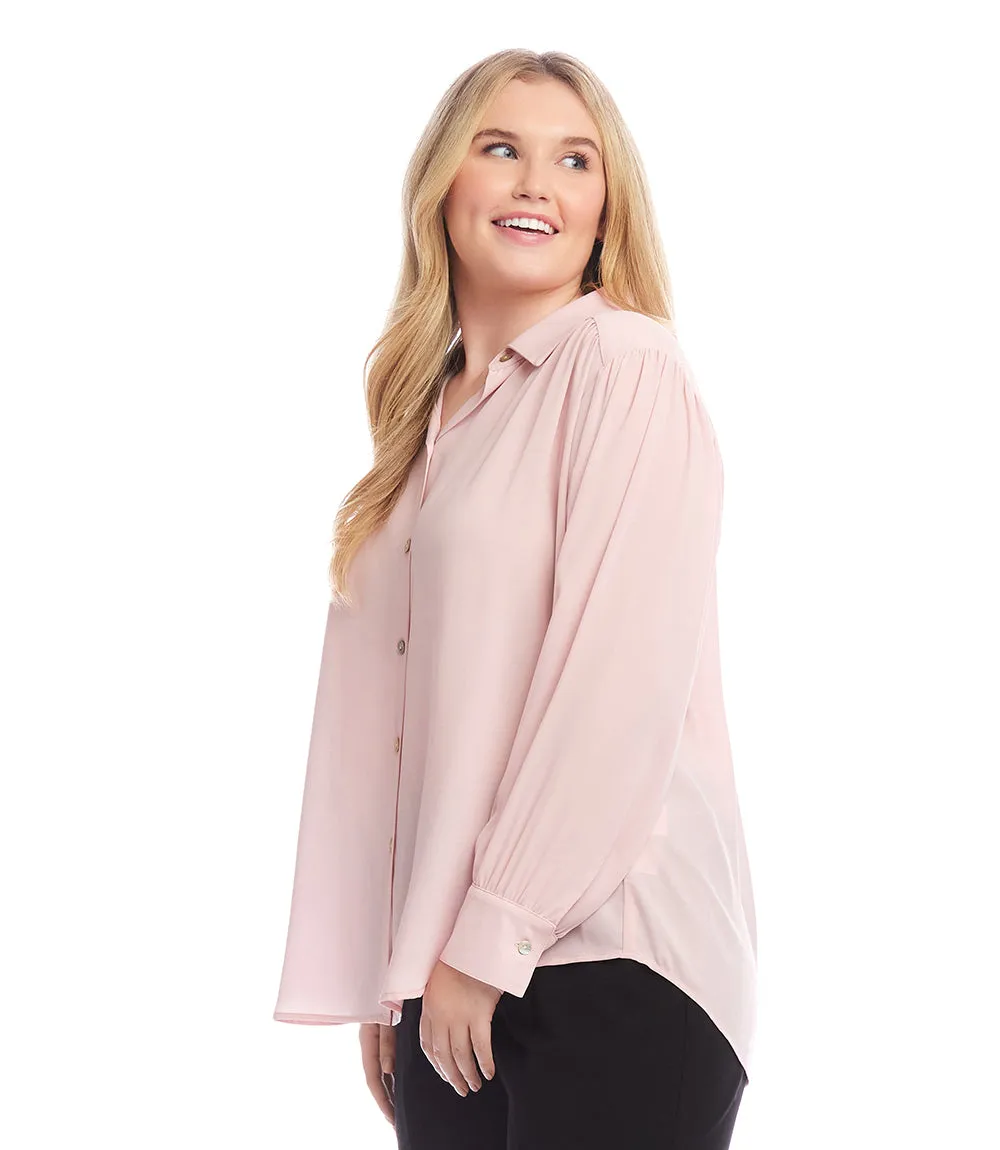 Plus Size Dropped Shoulder Blouse